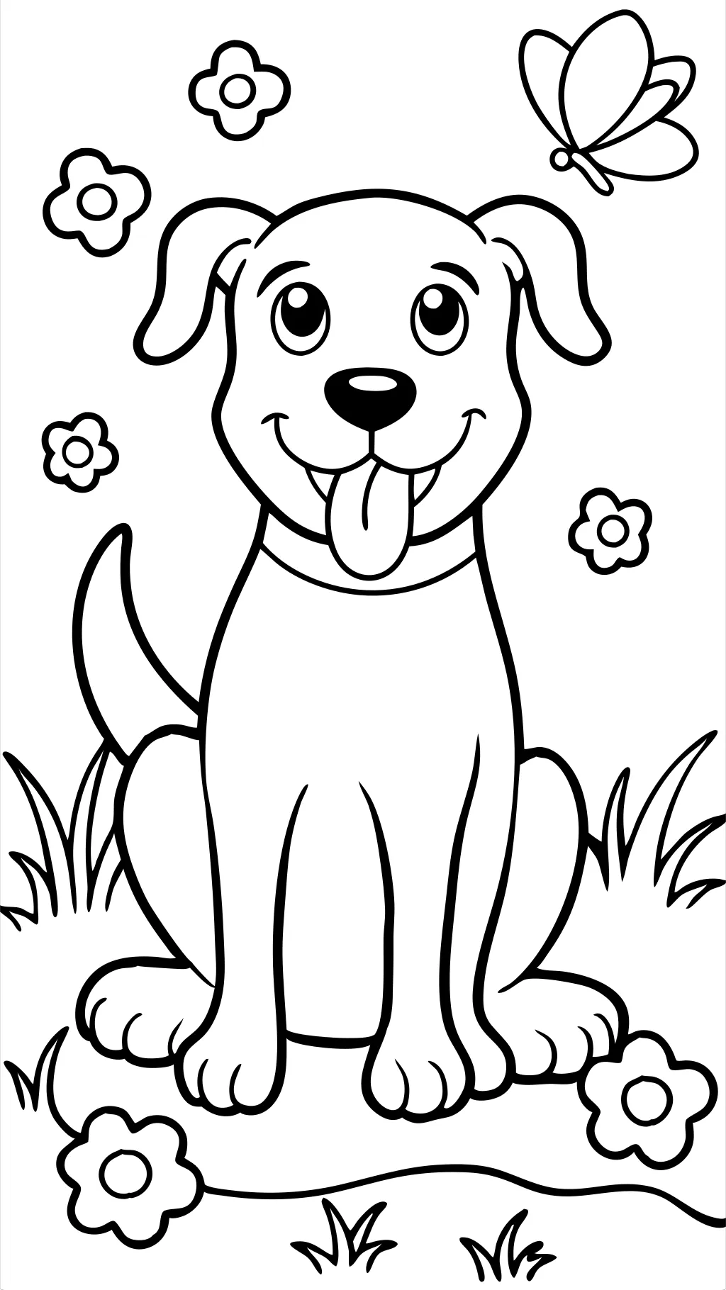 dog with bone coloring page